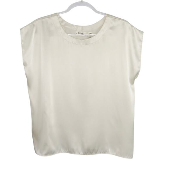 Vintage 1980s White Satin Casual Blouse Large - Picture 2 of 5